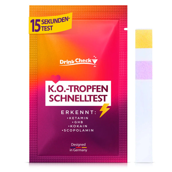 DrinkCheck KO Tropfen Schnelltest zur Erkennung von Ketamin, GHB, Scopolamin und Kokain