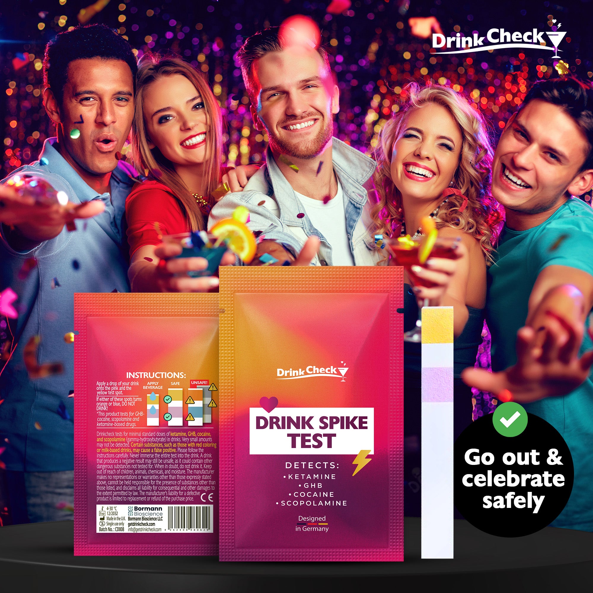 DrinkCheck Getränke-Spike-Test für GHB und Ketamin