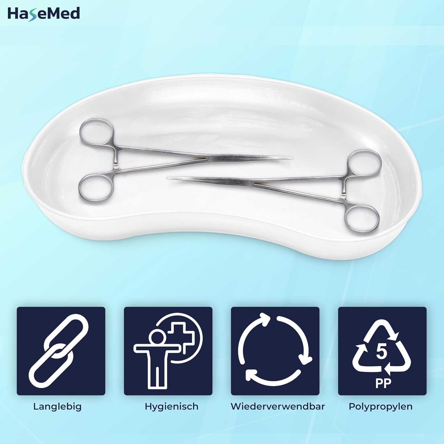 HaseMed Kidney Dish, White, PP