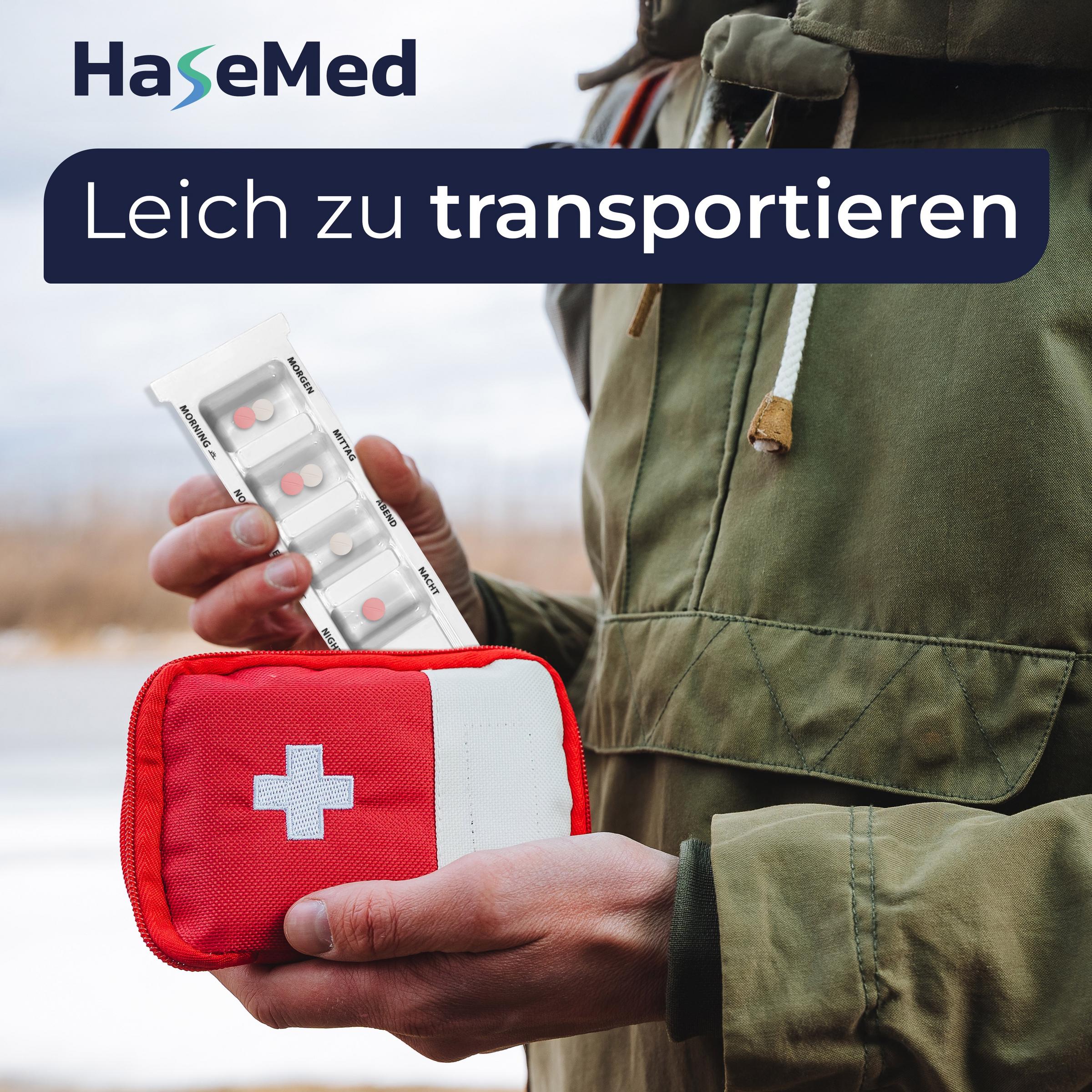 Hasemed Pill Organizer 4 Compartments, for 1 Day