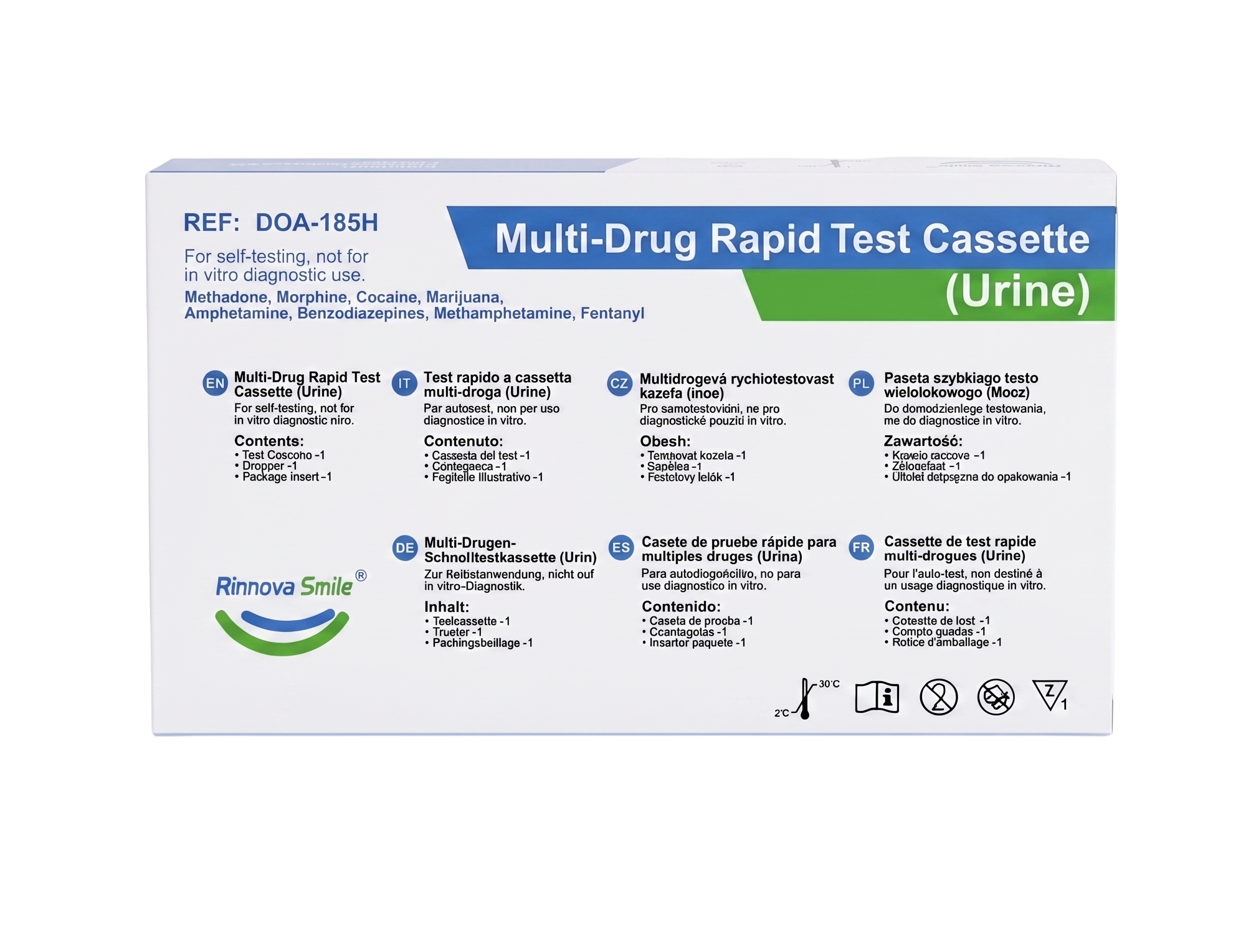 Rinnova Smile 8in1 Multi-Drogen Urin-Selbsttest — Inklusive Fentanyl