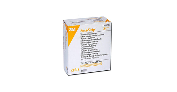 3M R1548 Steri-Strip Wound Closure Strips 25 mm x 125 mm (25 Pouches x 4 Strips)
