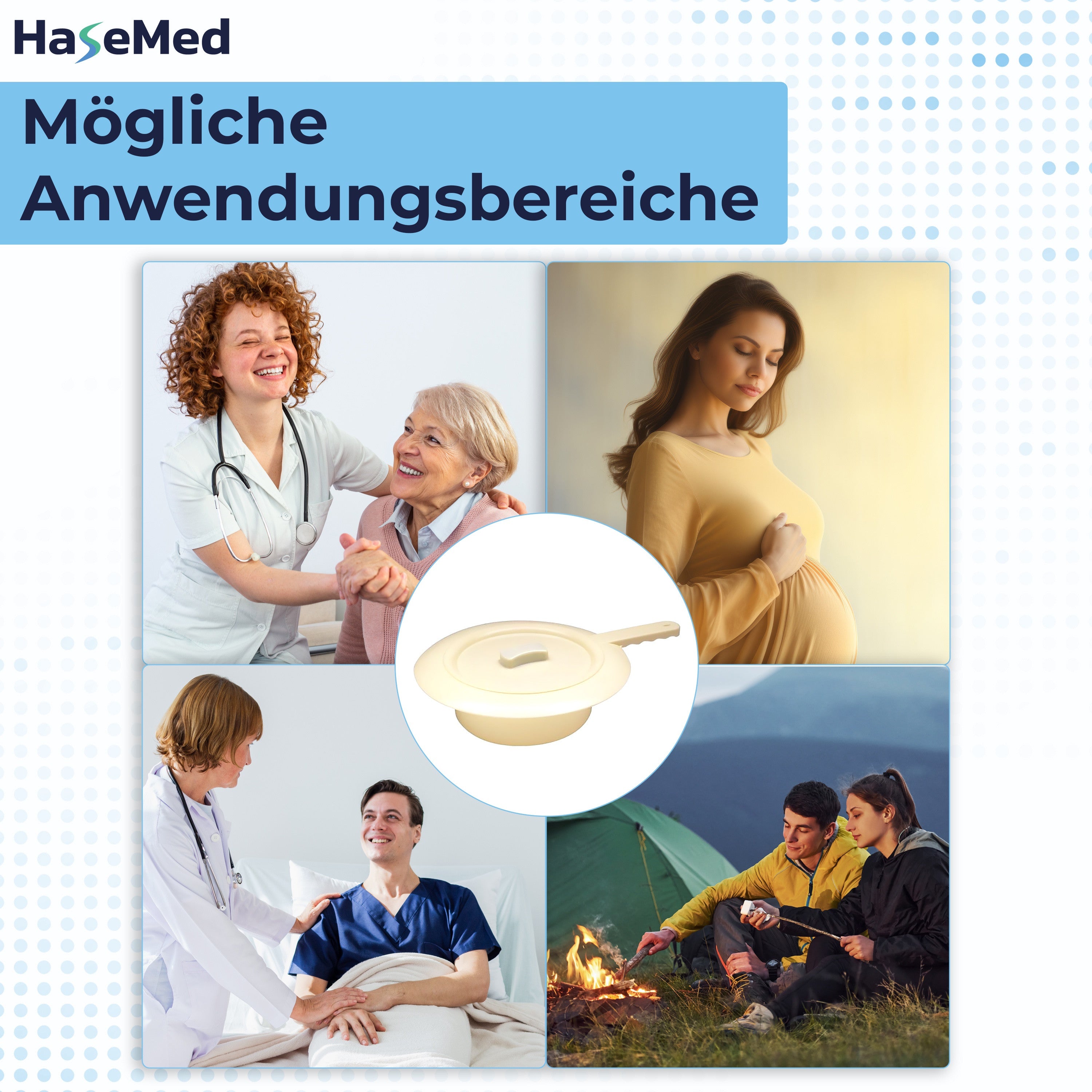 HaseMed Bettpfanne mit Deckel, Kunststoff 31 cm