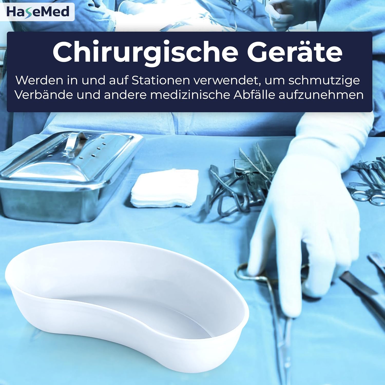 HaseMed Kidney Dish, White, PP