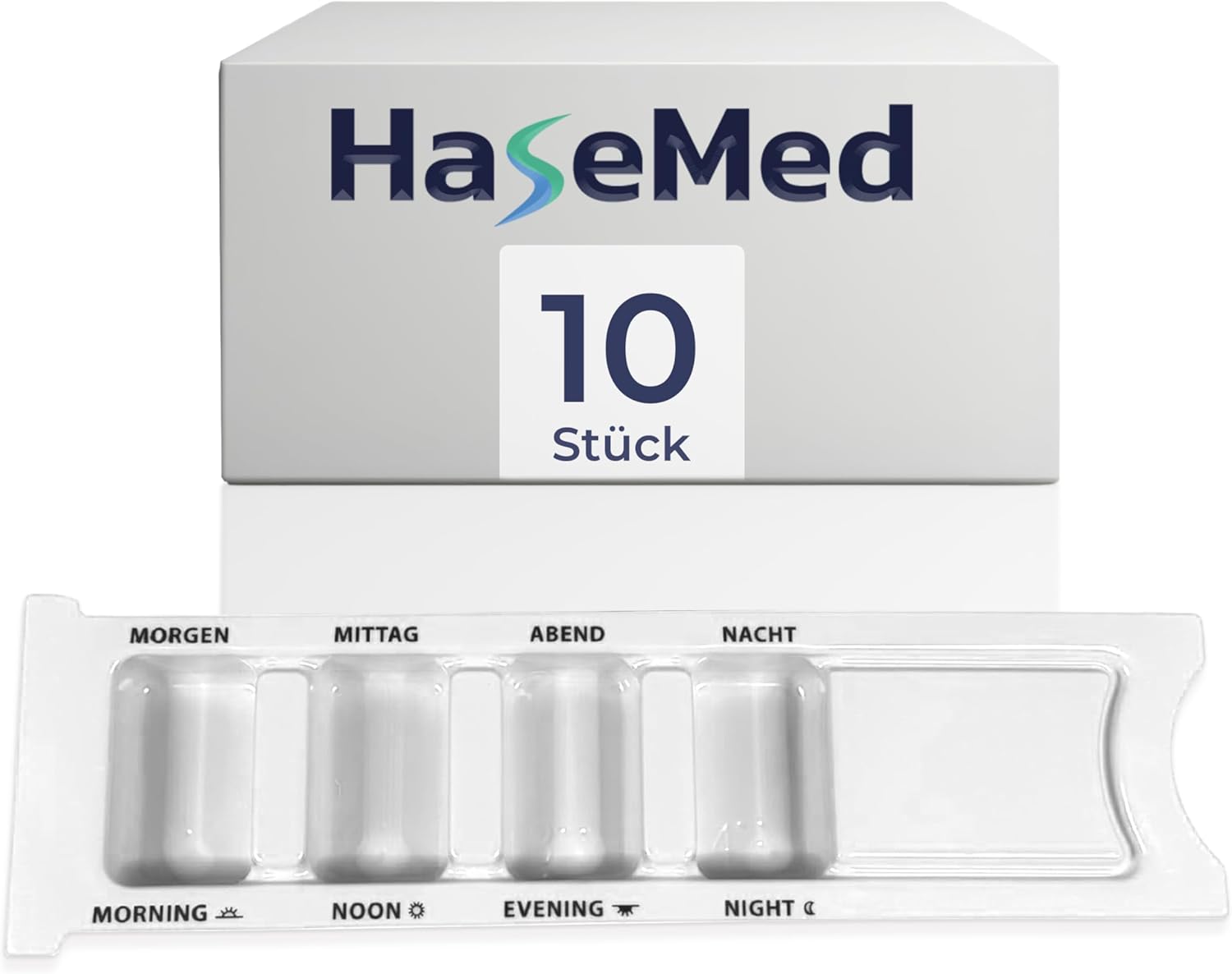 Hasemed Pill Organizer 4 Compartments, for 1 Day | 10 pack
