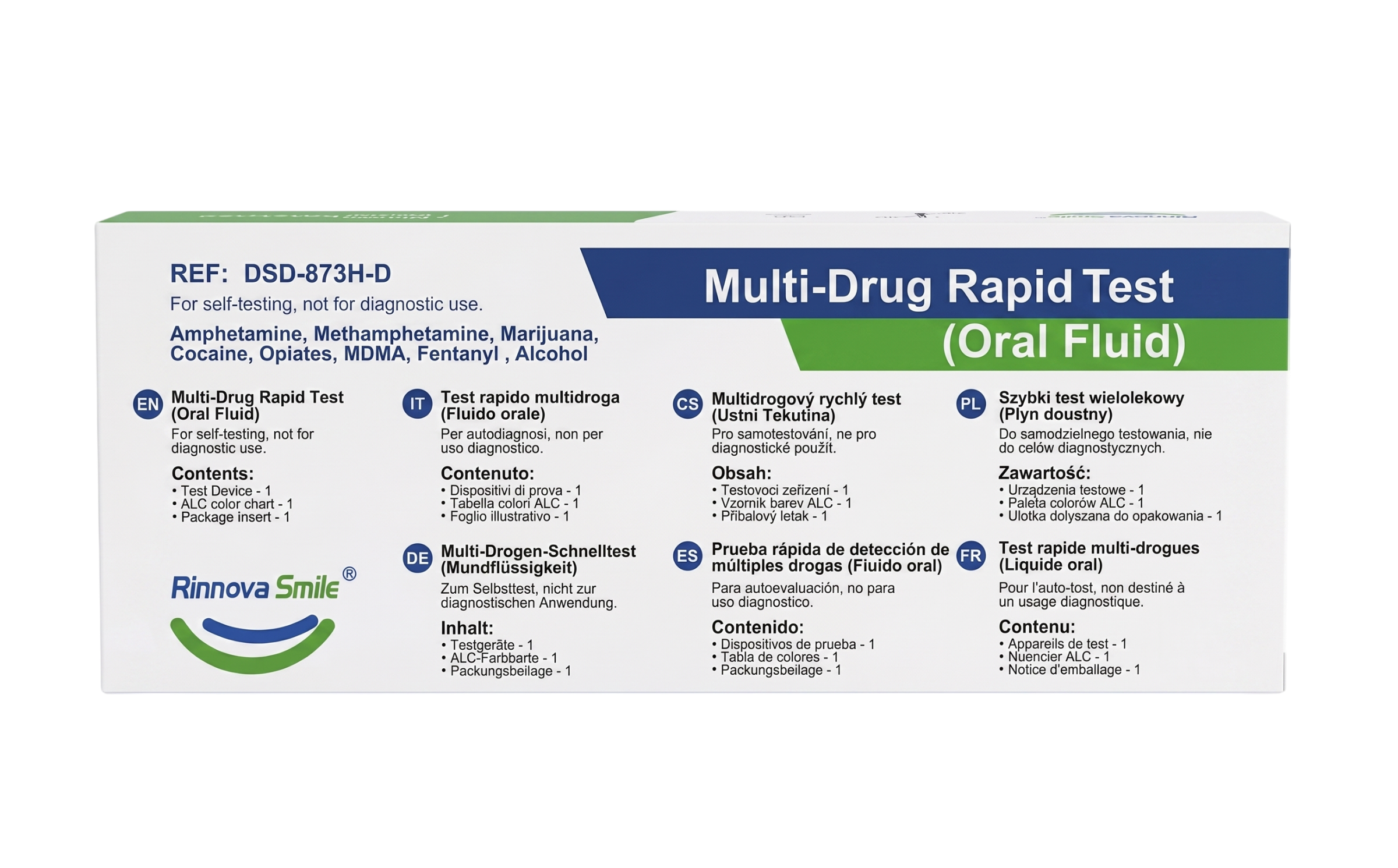 Rinnova Smile 8in1 Multi-Drug Oral Fluid Self-Test — Including Fentanyl